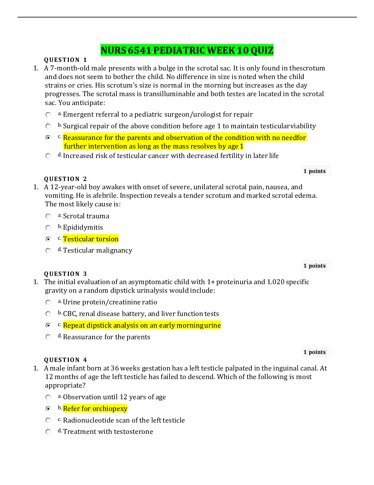 Preview image for NURS 6541 WEEK 10 QUIZ – QUESTION AND ANSWERS